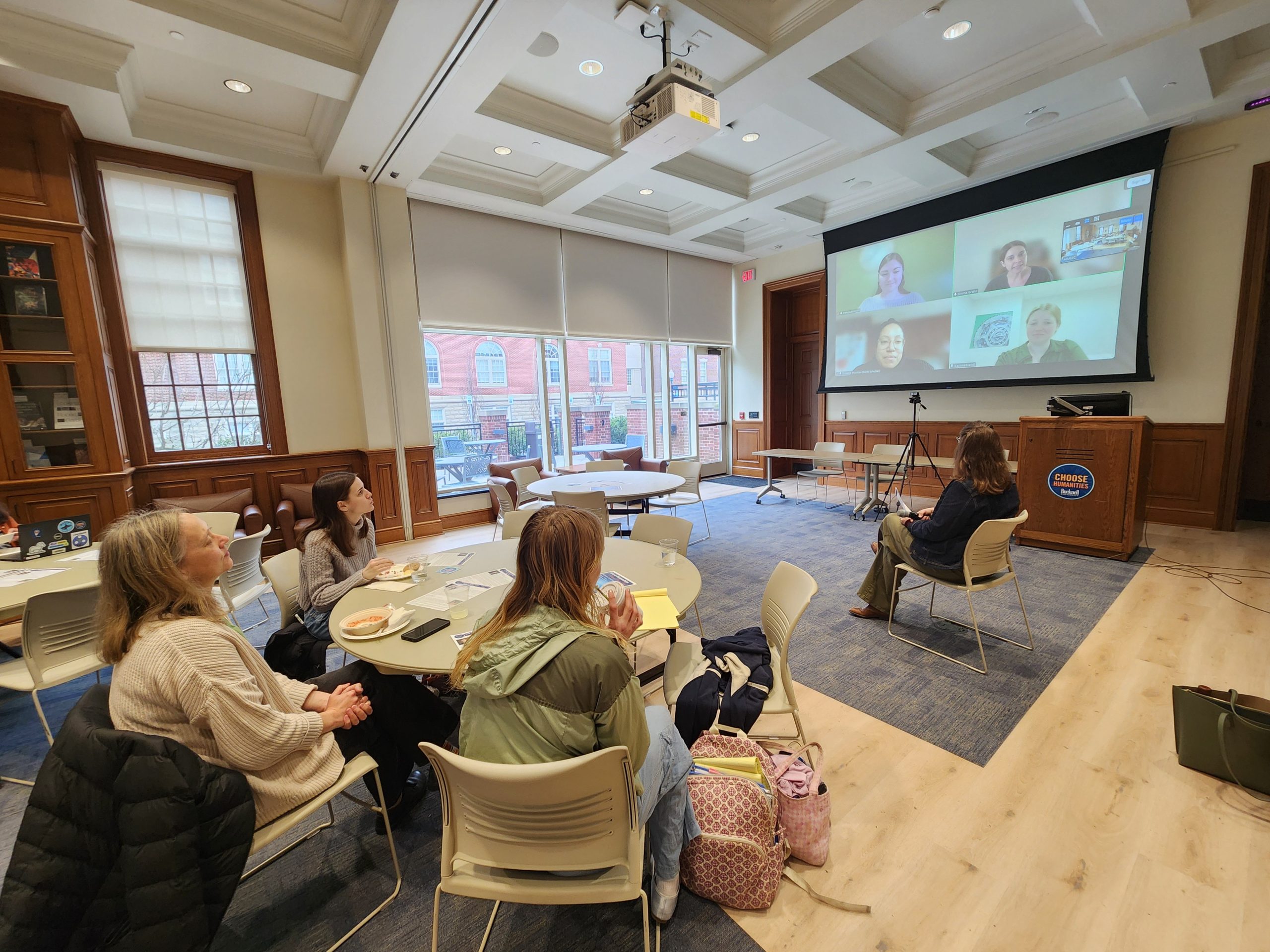 Students take in a zoom panel